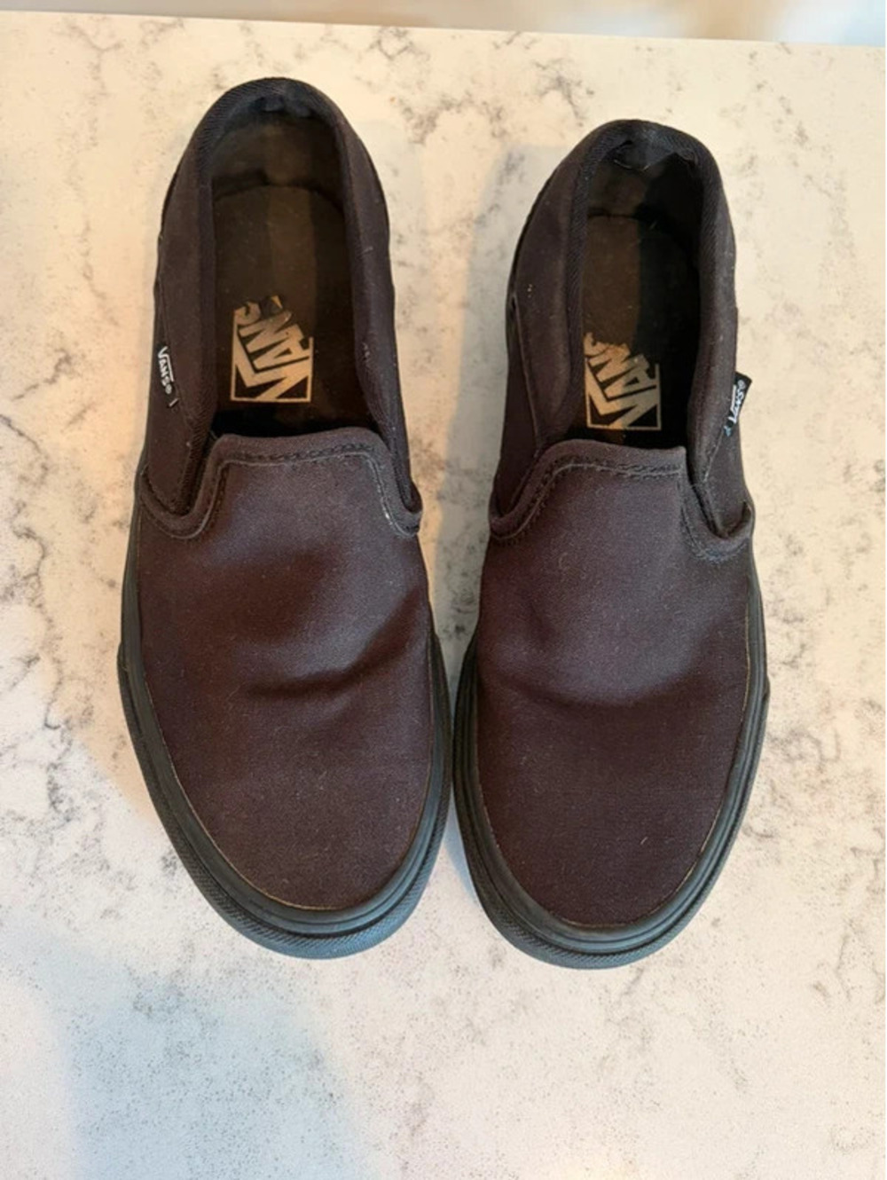 Vans Classic Slip-On Black Canvas Sneakers Women Size 7